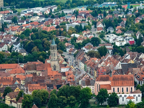 Die Aussicht auf Rottweil vom Testturm